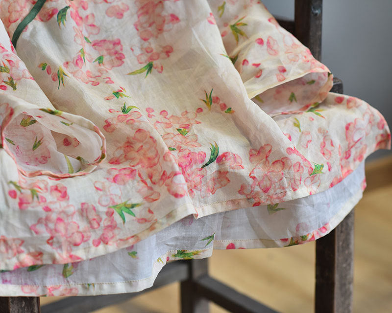 100% Ramie Linen Loose-fitting V-neck Shirt with Frog Buttons 250715s