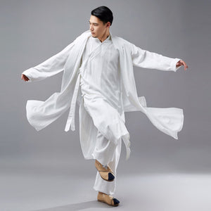 Retro Chinese Men Hanfu Robe, Vest and Pants 3 Pcs Set 240715s