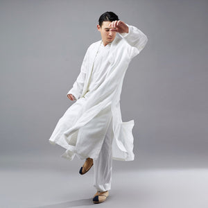 Retro Chinese Men Hanfu Robe, Vest and Pants 3 Pcs Set 240715s