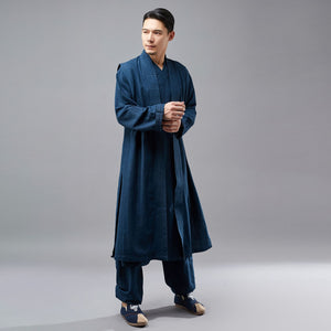 Retro Chinese Men Hanfu Robe, Vest and Pants 3 Pcs Set 240715s