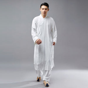 Retro Chinese Men Hanfu Robe, Vest and Pants 3 Pcs Set 240715s