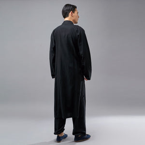 Retro Chinese Men Hanfu Robe, Vest and Pants 3 Pcs Set 240715s