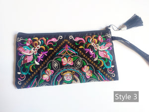 Embroidery Clutch Handbag with Tassel