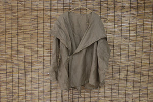 100% Ramie Linen Women Hoodie Jacket, LINEN women summer jacket, Sun protective shirt E0001