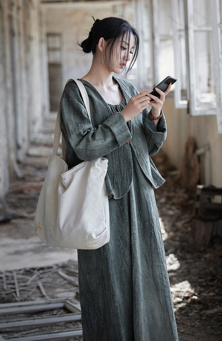 Ramie Linen Cotton Women Jacket with Detailed Button, summer linen women shirt 250405s