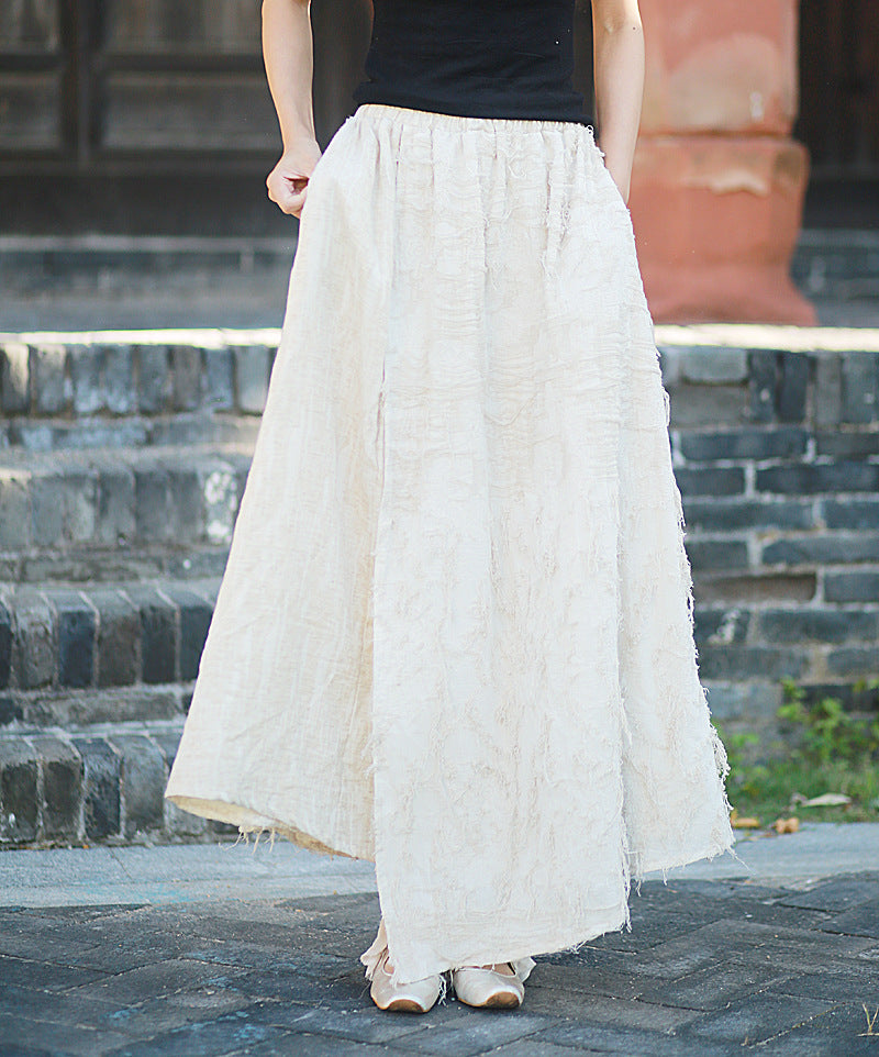 100% Cotton Designer Asymmetric Skirt 240914a