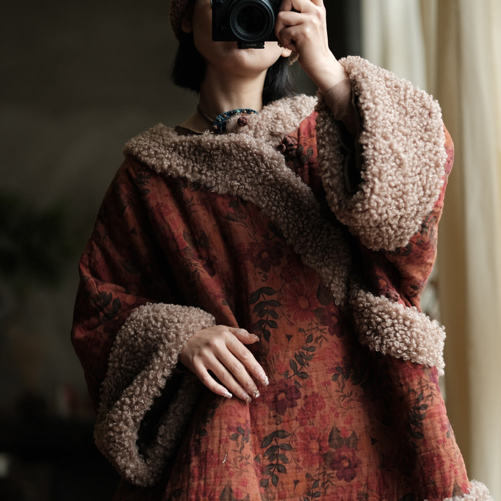 Winter Thick Women Quilted Pullover in Hanfu Style with Diagonal Closure and Frog Buttons  250919a 2231