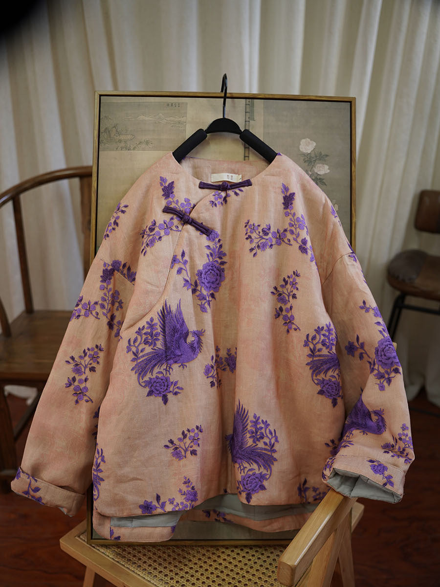 100% Ramie Linen Ramie Linen Women Quilted Jacket in Hanfu Style, Chinese style Hanfu 251202w