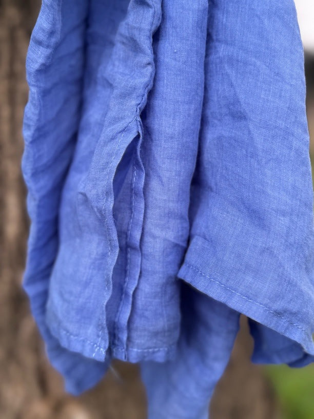 100% Ramie Linen  Women Pullover with Floral Print and Round Neck 250713s