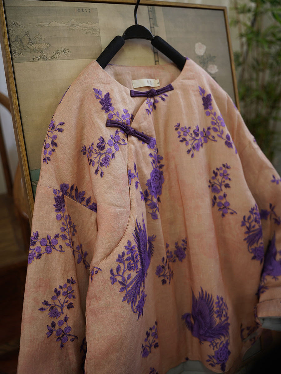 100% Ramie Linen Ramie Linen Women Quilted Jacket in Hanfu Style, Chinese style Hanfu 251202w