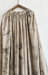 Linen Cotton Maxi Skirt with Plant Tie Dye 240916a