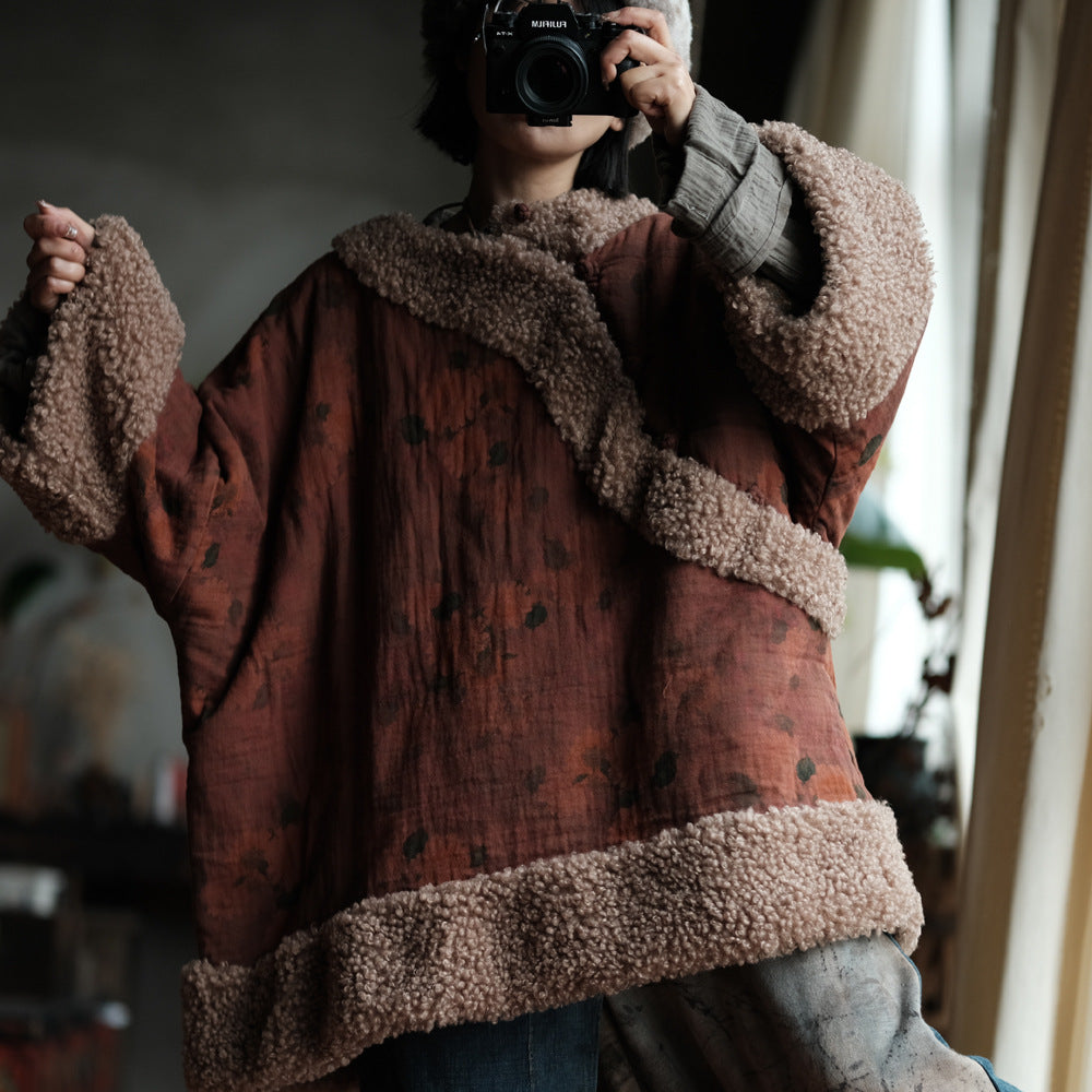 Winter Thick Women Quilted Jacket in Hanfu Style with diagonal closure and frog buttons 250920a 2231