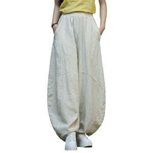 Linen Cotton Culotte Women, Wide Leg Pants Linen, Flare Trouser Women, Linen Homewear 241005w