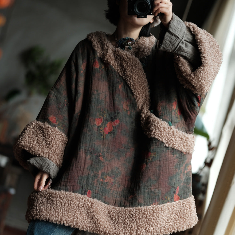 Winter Thick Women Quilted Pullover in Hanfu Style with Diagonal Closure and Frog Buttons 250917a 2231