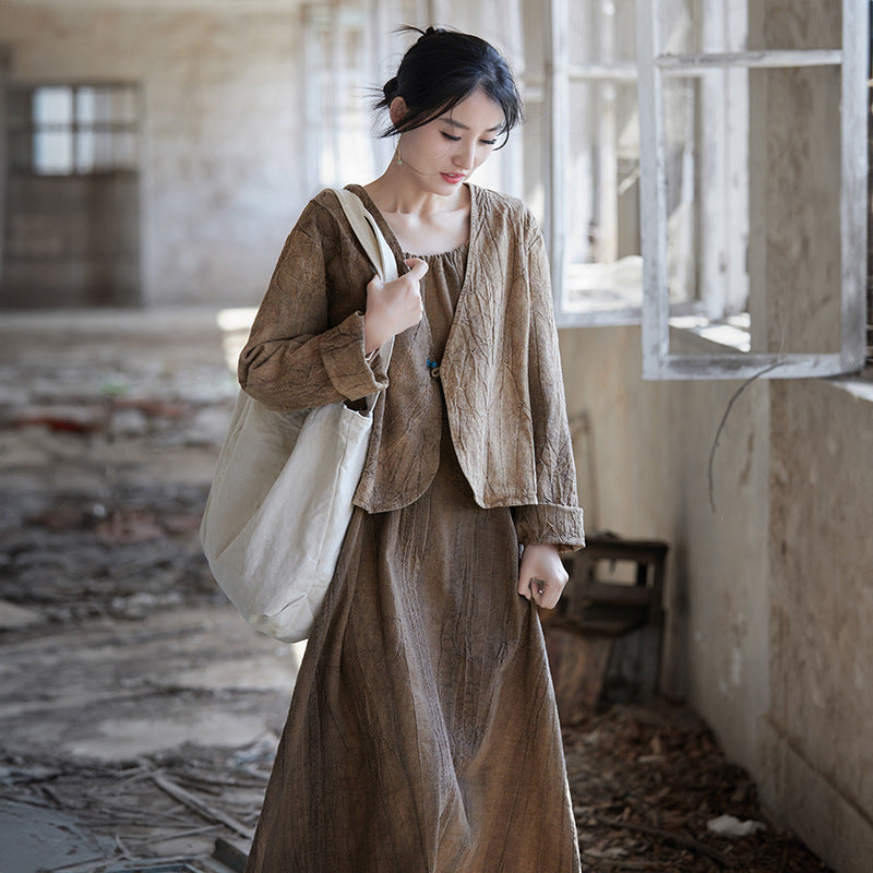 Ramie Linen Cotton Women Jacket with Detailed Button, summer linen women shirt 250405s
