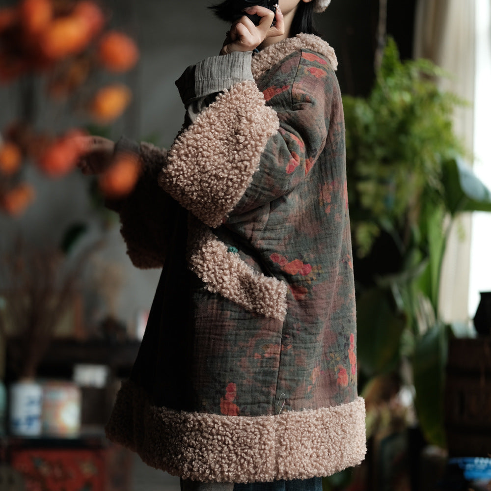 Winter Thick Women Quilted Pullover in Hanfu Style with Diagonal Closure and Frog Buttons 250917a 2231