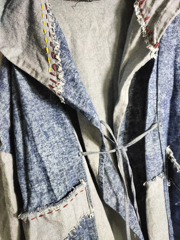 Patchwork Women Jeans Hoodie Jacket in Ragged Style, Women Jeans Cardi –  ISTORIST