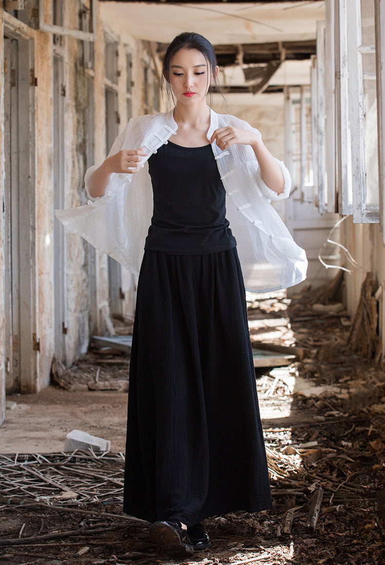 Tencel Cotton Women Summer Shirt with Traditional Buttons & Adjustable Sleeves 250515s