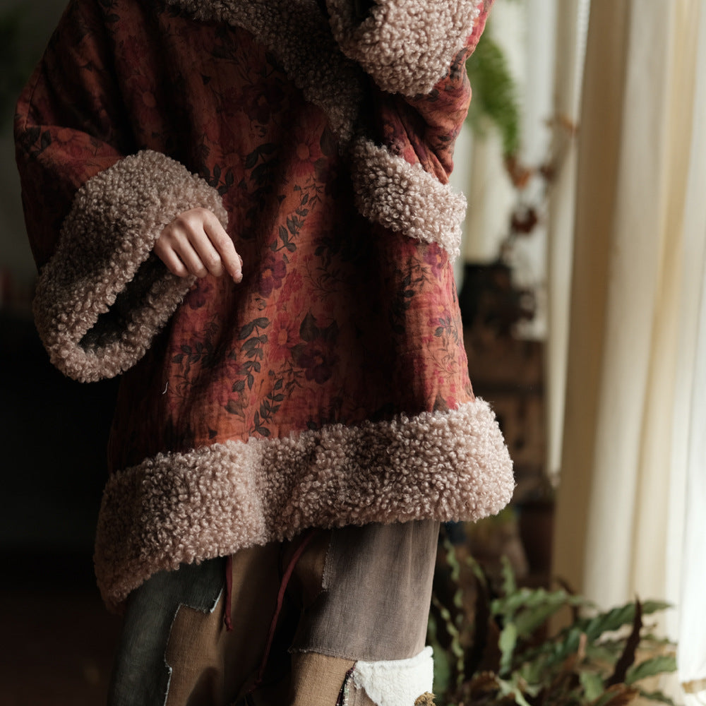 Winter Thick Women Quilted Pullover in Hanfu Style with Diagonal Closure and Frog Buttons  250919a 2231