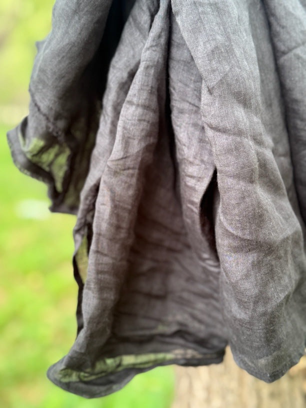 100% Ramie Linen  Women Pullover with Floral Print and Round Neck 250713s