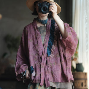 100% Linen Women Blouse with Ruffle Details, Linen women blouse 250404s 2367