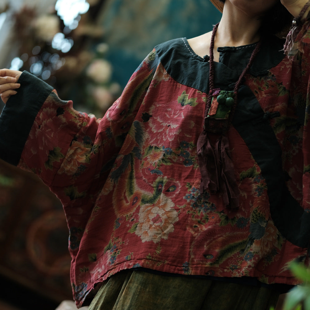 100% Cotton Women Hanfu Shirt with Diagonal Closure and Frog Buttons240927a 2101