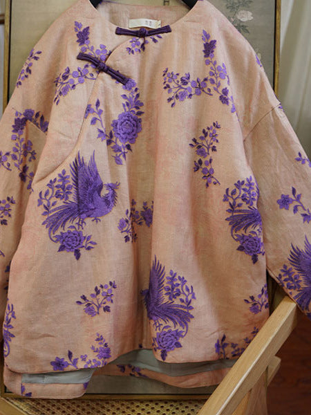 100% Ramie Linen Ramie Linen Women Quilted Jacket in Hanfu Style, Chinese style Hanfu 251202w