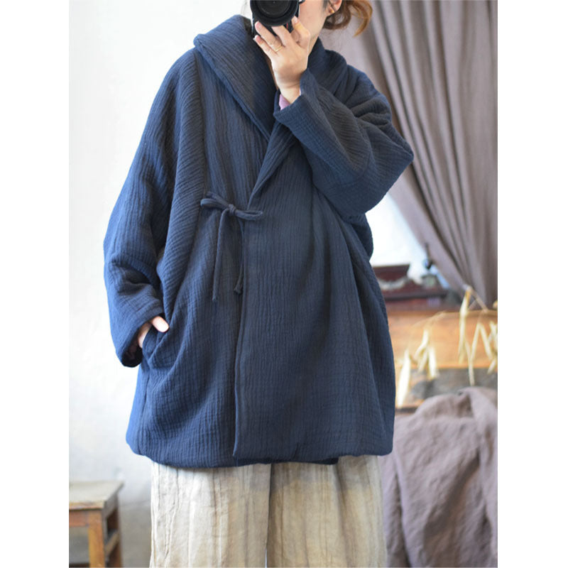 Winter Thick Linen Cotton Women Quilted Jacket in Hanfu Style, Chinese style Hanfu 241113w