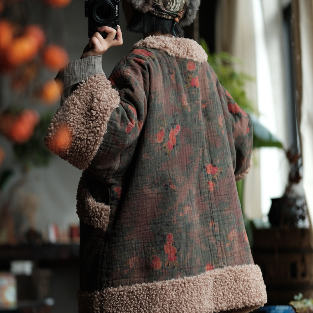 Winter Thick Women Quilted Pullover in Hanfu Style with Diagonal Closure and Frog Buttons 250917a 2231