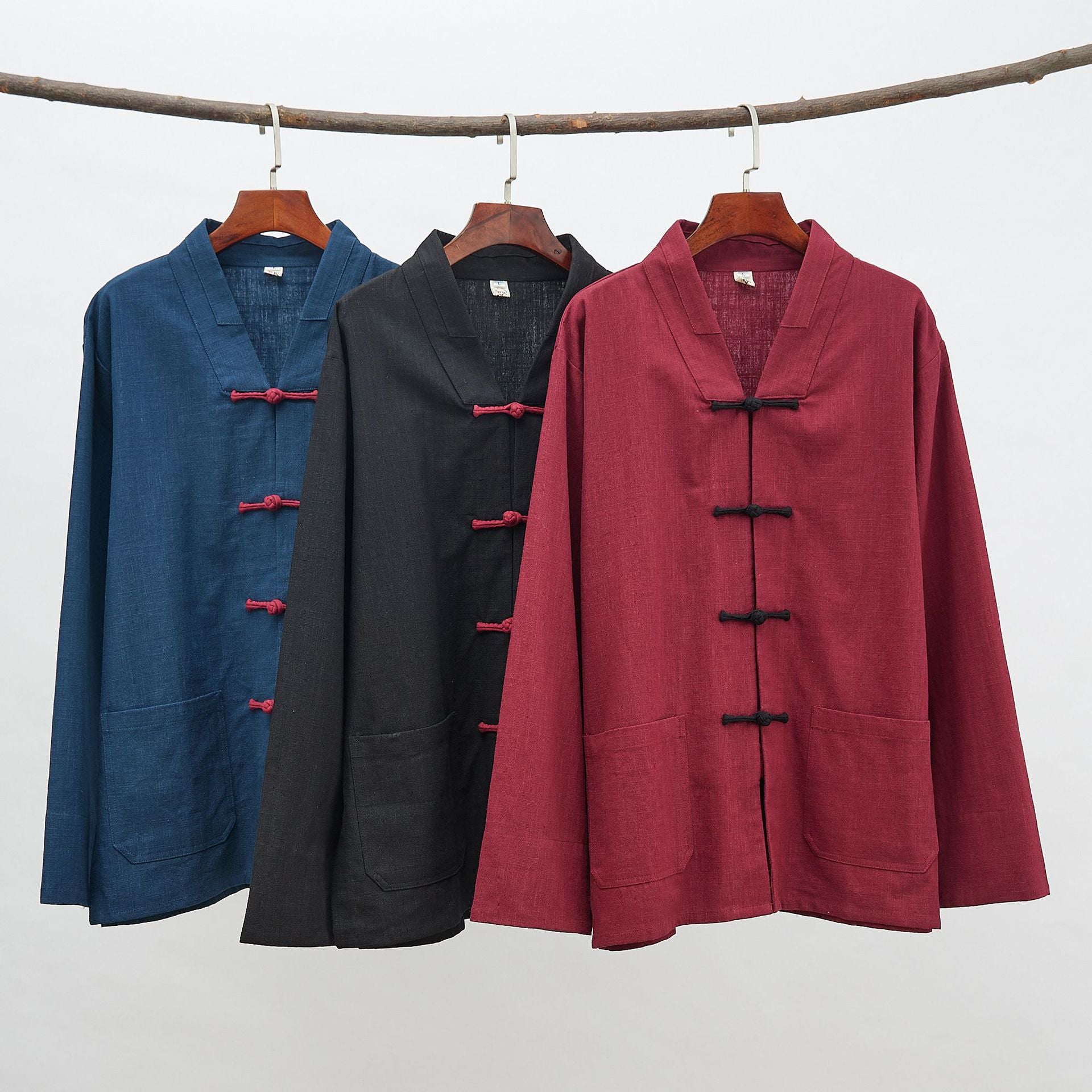 Ramie Linen Cotton Unisex Chinese Style Shirt with Traditional Buttons 250513s