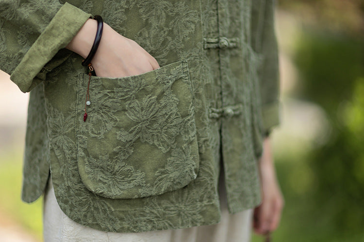 Linen Cotton Women Hanfu Shirt with Wide Leg Carrot Pants Set 251014w