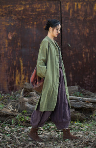 Linen Ramie Women Long Jacket in Hanfu Style, Tang suit, linen Tunic women in Chinese Traditional Style 232613w