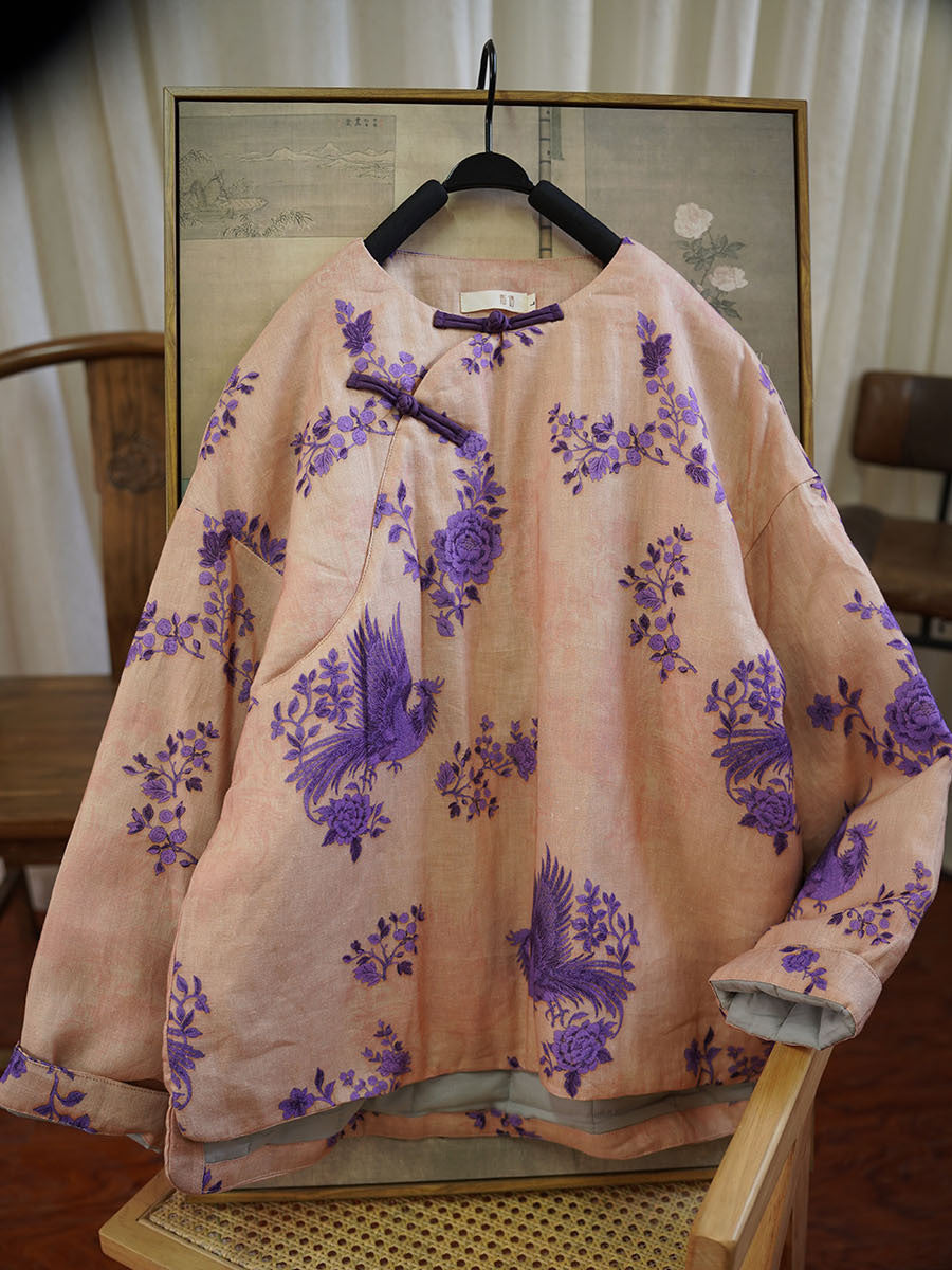 100% Ramie Linen Ramie Linen Women Quilted Jacket in Hanfu Style, Chinese style Hanfu 251202w