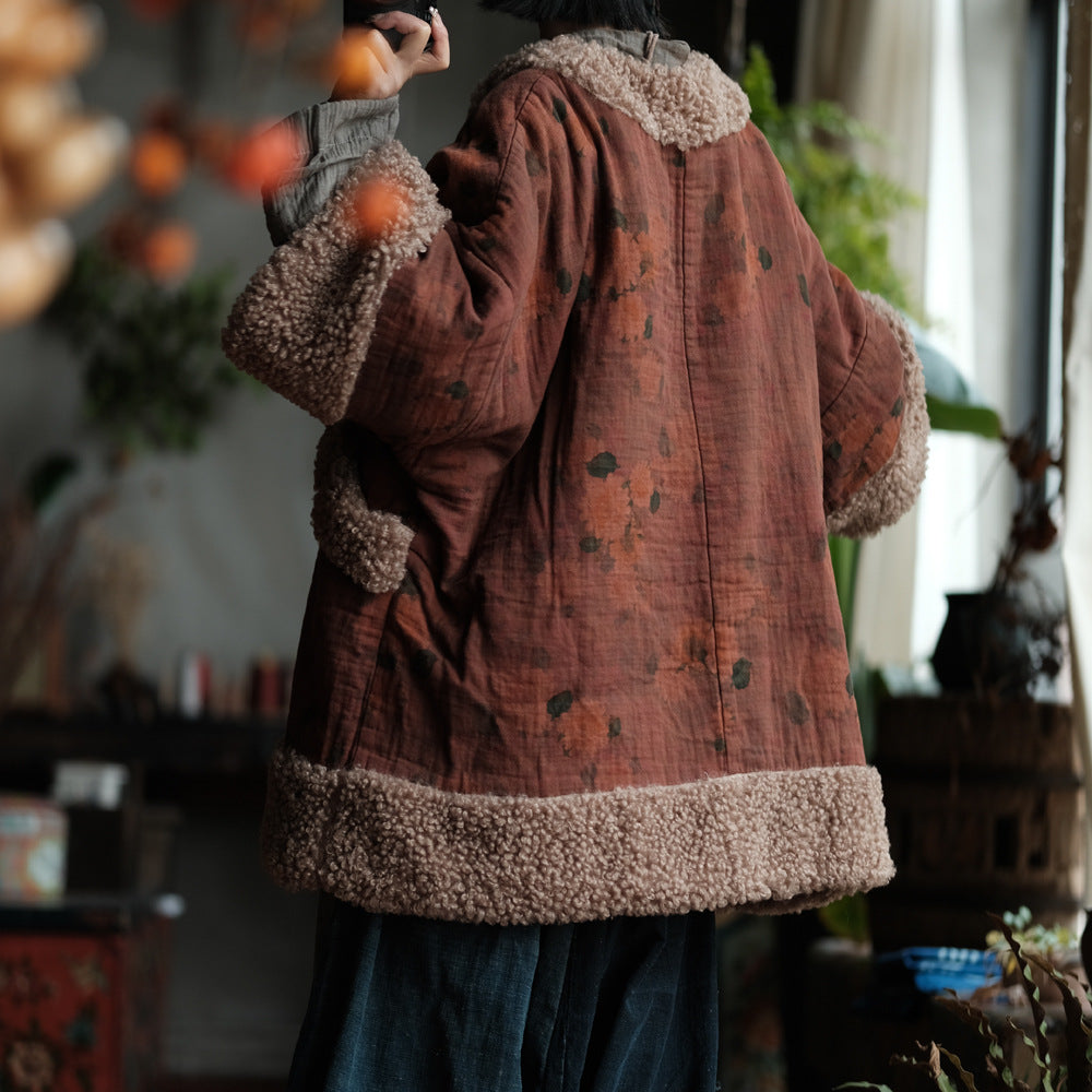 Winter Thick Women Quilted Jacket in Hanfu Style with diagonal closure and frog buttons 250920a 2231