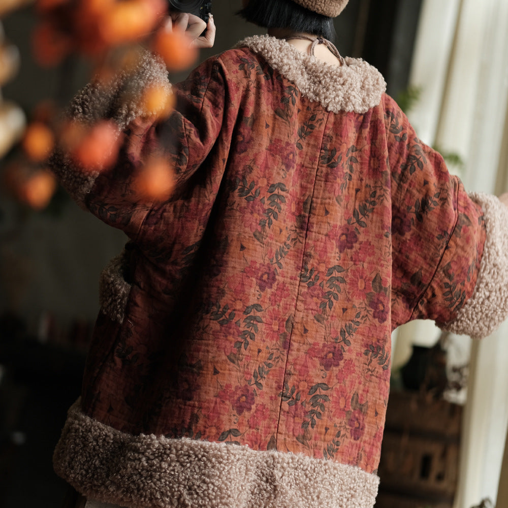 Winter Thick Women Quilted Pullover in Hanfu Style with Diagonal Closure and Frog Buttons  250919a 2231