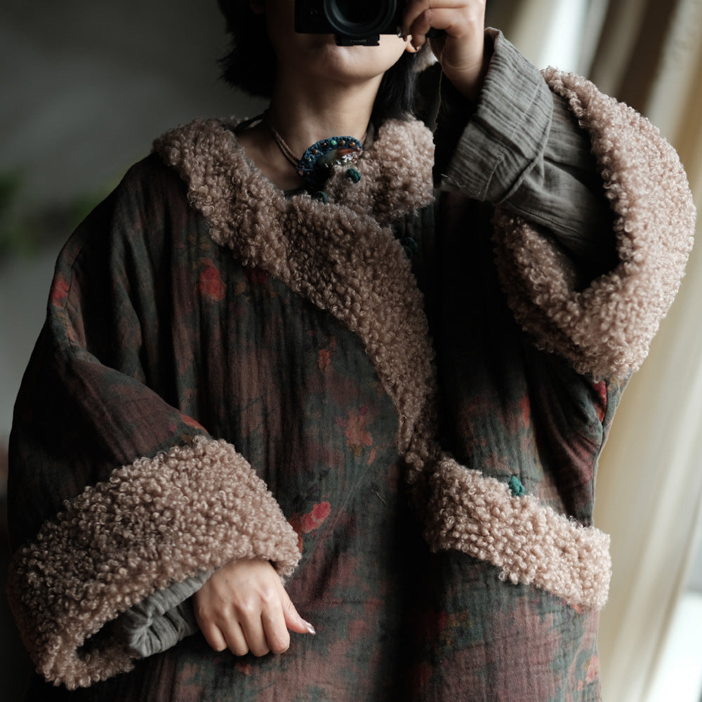 Winter Thick Women Quilted Pullover in Hanfu Style with Diagonal Closure and Frog Buttons 250917a 2231