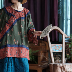 100% Linen Vintage Chinese Women Pullover in Chinese Traditional Style with V Collar, linen women Shirt Jacket 240802s