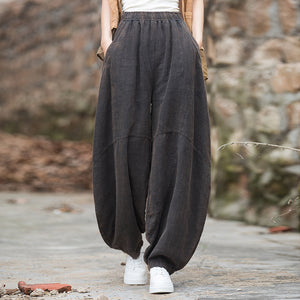 Linen Cotton Culotte Women, Wide Leg Pants Linen, Flare Trouser Women, Linen Homewear 241005w