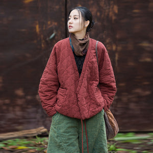 Winter 100% Cotton Women Quilted Jacket in Hanfu Style, Chinese style Hanfu Coat 241104w