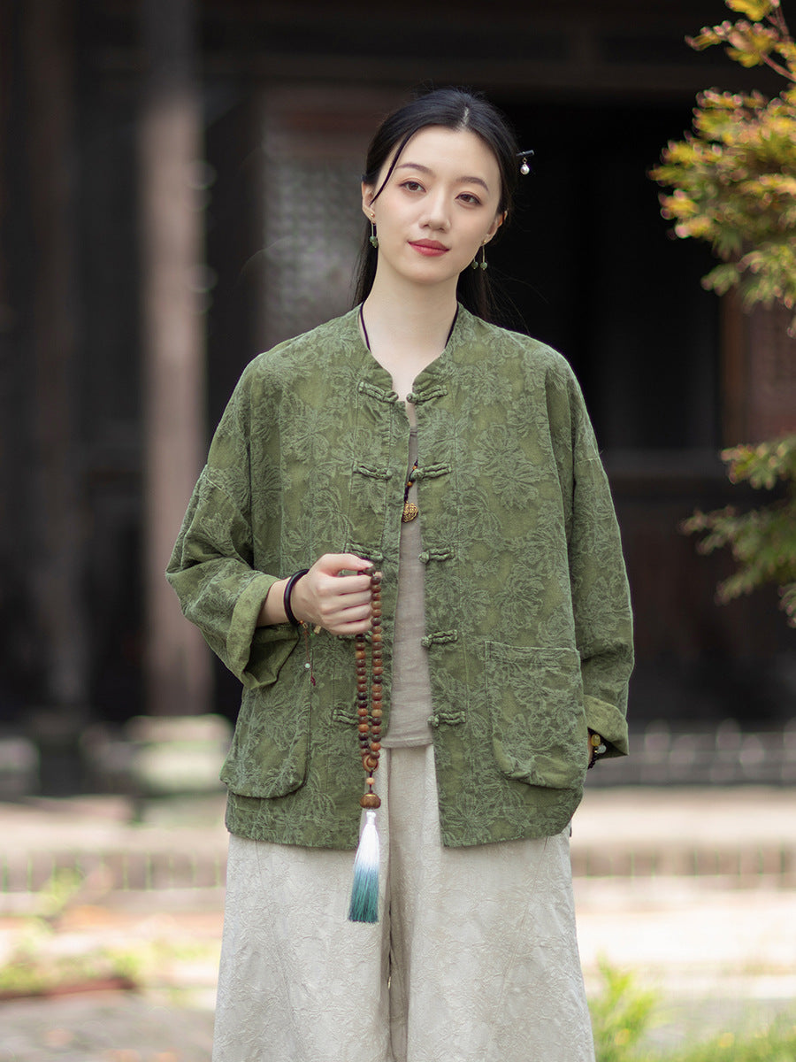 Linen Cotton Women Hanfu Shirt with Wide Leg Carrot Pants Set 251014w