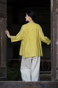 Linen Cotton Women Blouse with Traditional Buckle Button, chinese style women blouse linen liziqi, Taichi jacket, Tang suit 240720s