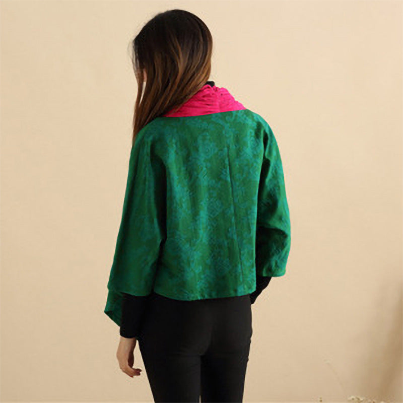 Jacquard-Baumwoll-Stickerei-Jacke für Damen 250521a