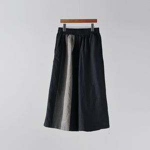 Linen Women Striped Culottes, Linen Cropped Pants 011521a