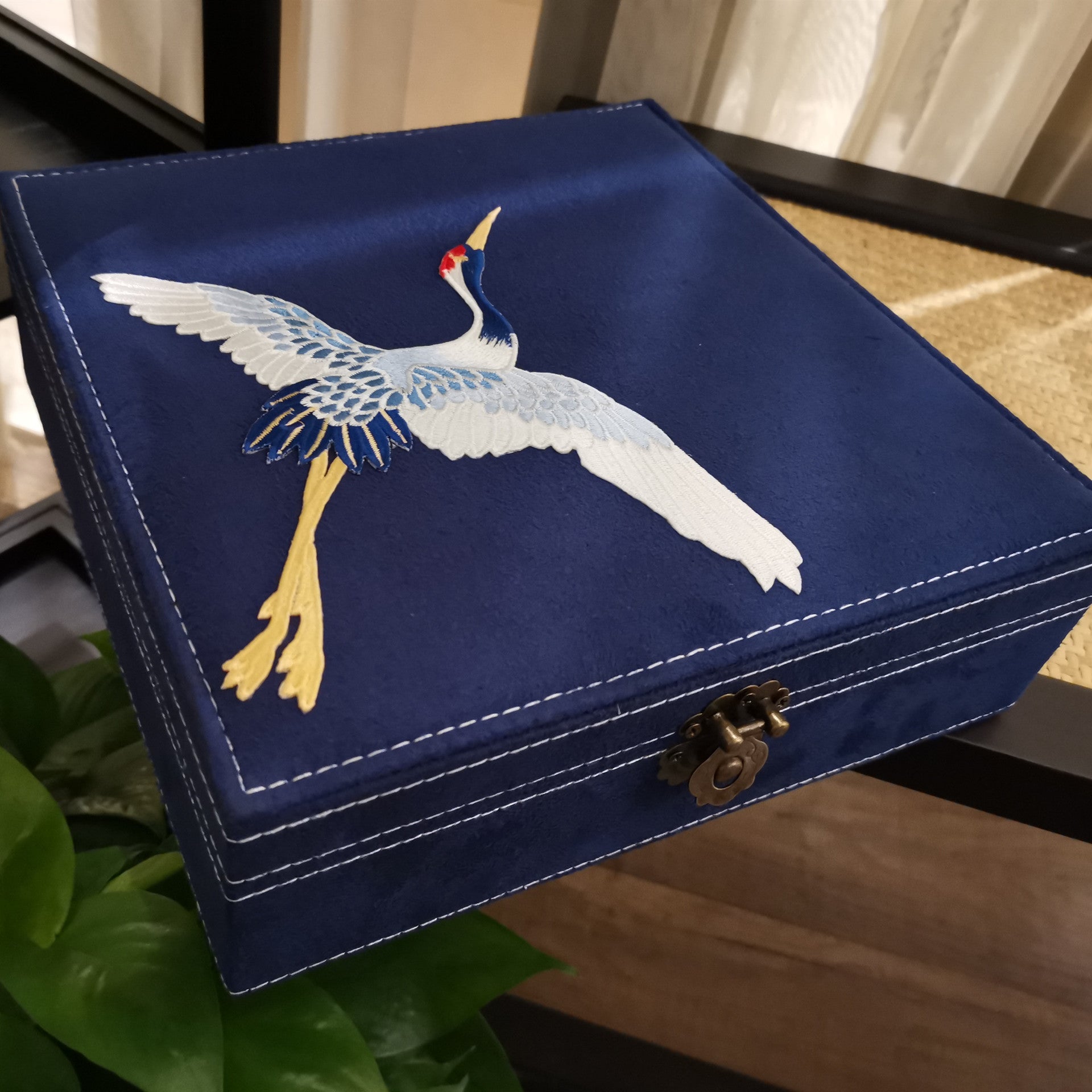 Top Quality Jewelry Box in Vintage Style with Embroidery, handmade vintage jewelry box