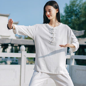 Linen Cotton Taichi Jacket Set, Taichi Pants, Kongfu Suit LIZIQI inspired 011321b