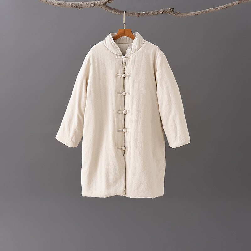 100 Percent Linen Cotton Women Quilted Coat, Chinese style Hanfu, liziqi 221521w