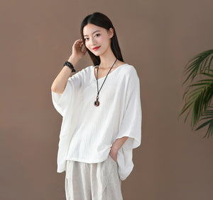 Linen Women Blouse in Hanfu Style, Tang suit LIZIQI inspired 102221a