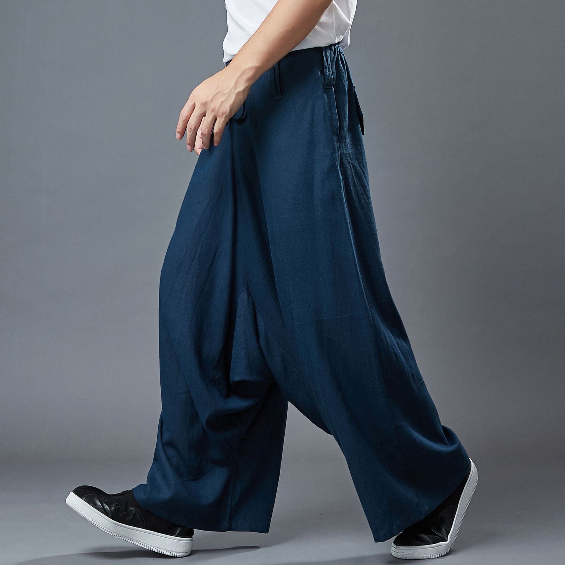 Herren Leinen Baggy Pants, Herren Yoga Pants 230521x