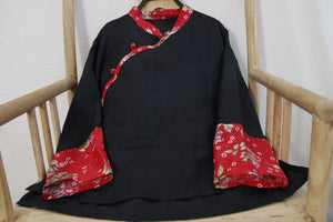 Ramie Linen Women Wrap Top, Chinese style Hanfu 240621a