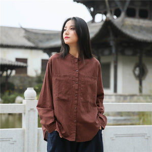 Linen Women Classic Shirt 007721j